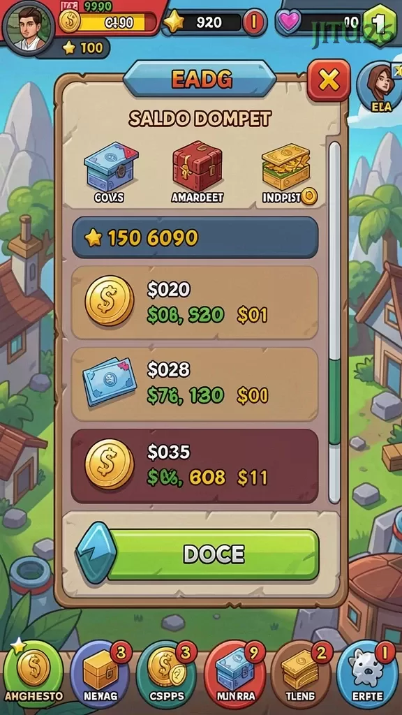 Cuplikan layar JKTGAME — menu navigasi